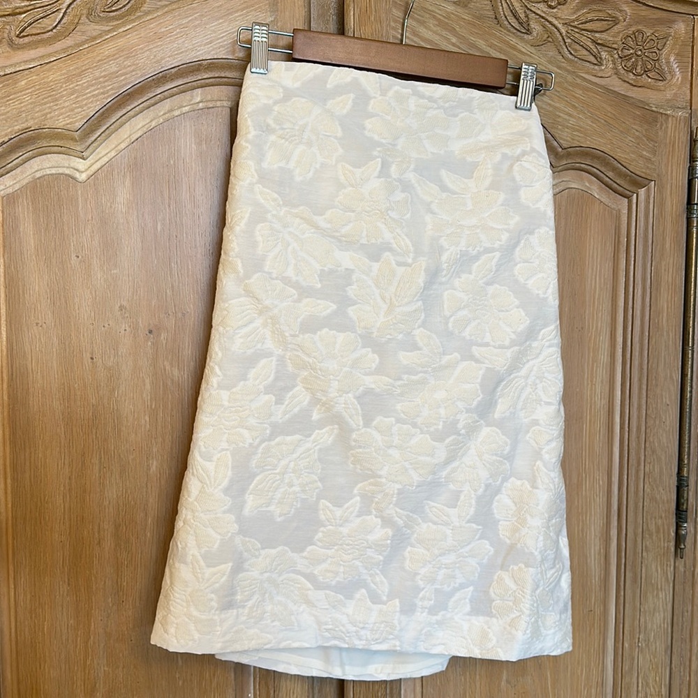 Anthropologie strapless cream mini dress - size 8 petite